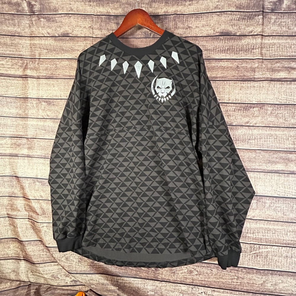 Disney Marvel Black Panther Wakanda Forever Spirit‎ Jersey XL Black Silver
